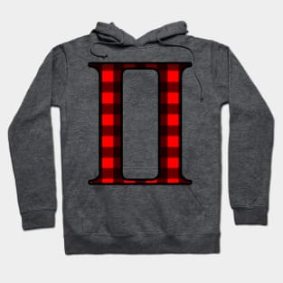 Gemini Zodiac Horoscope Symbol in Black and Red Buffalo Plaid Hoodie